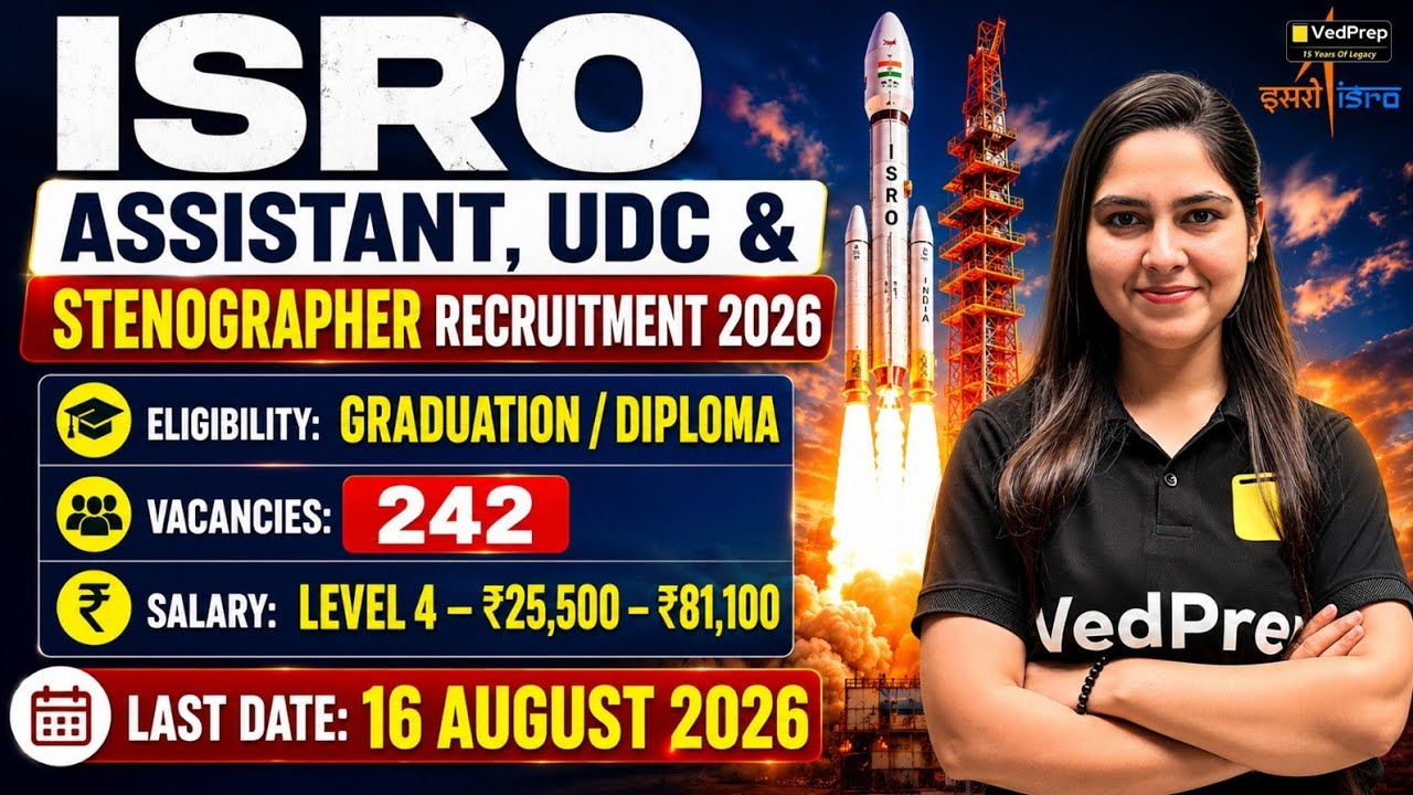 ISRO Assistant Recruitment 2026 | UDC & Stenographer Vacancy | Eligibility, Salary & Last Date