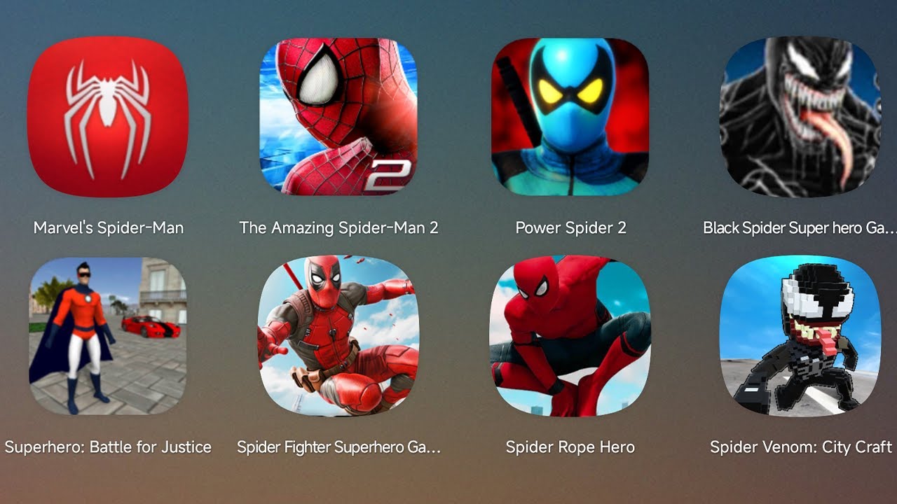 Marvel's Spider-Man,The Amazing Spider-Man 2,Power Spider 2,Black Spider ,Spider Venom City Craft