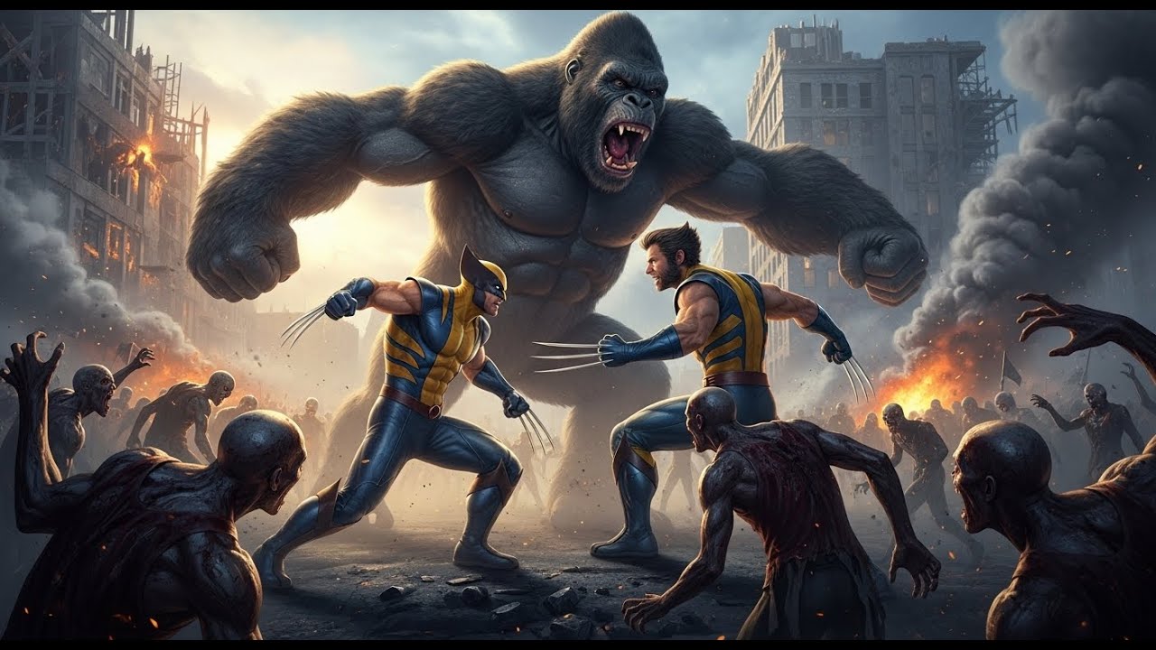 King Kong and Wolverine vs Zombie Apocalypse: The Ultimate Showdown!