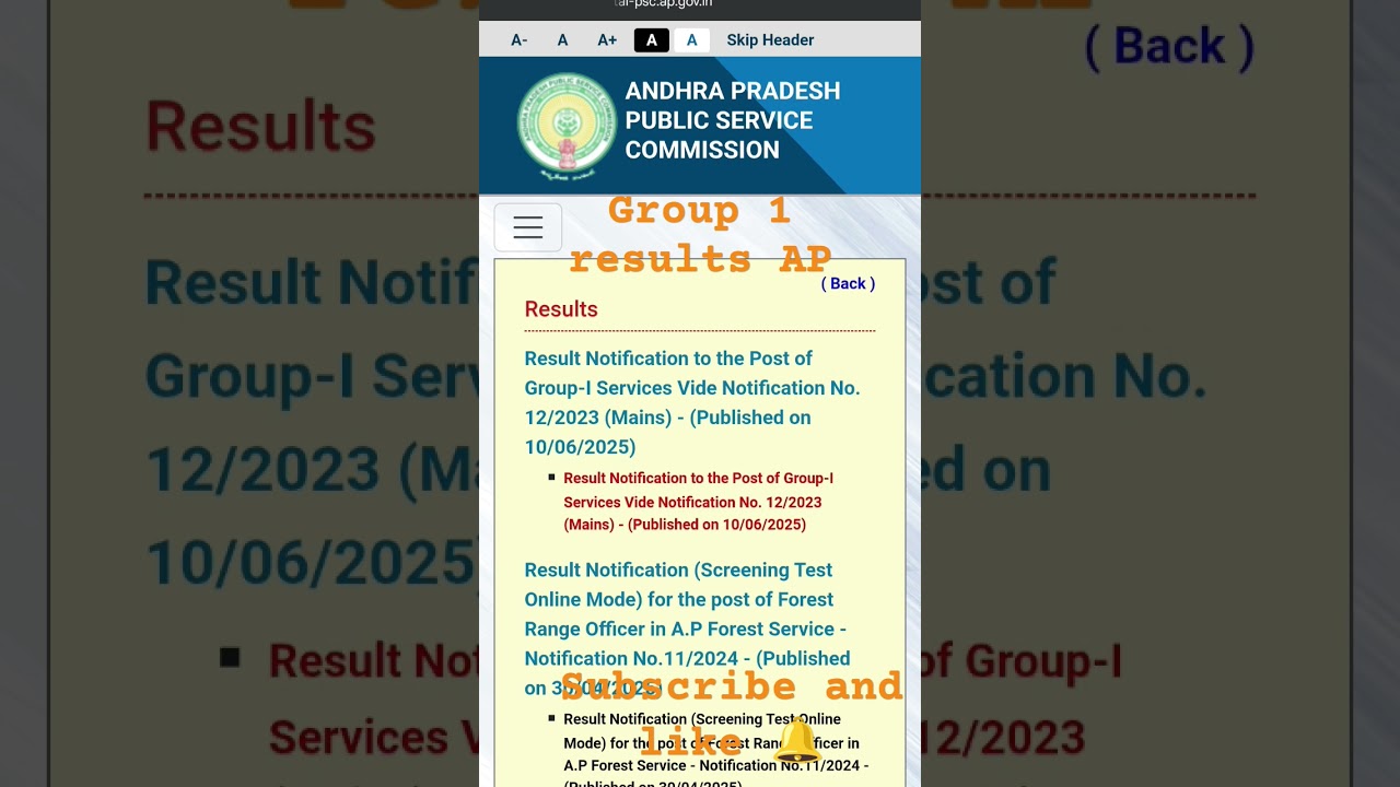 #AP group 1 services results#appsc
