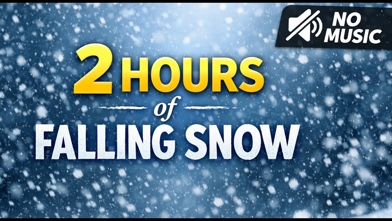 2 Hours of Falling Snow on Screen | Calm Winter Ambience, No Music