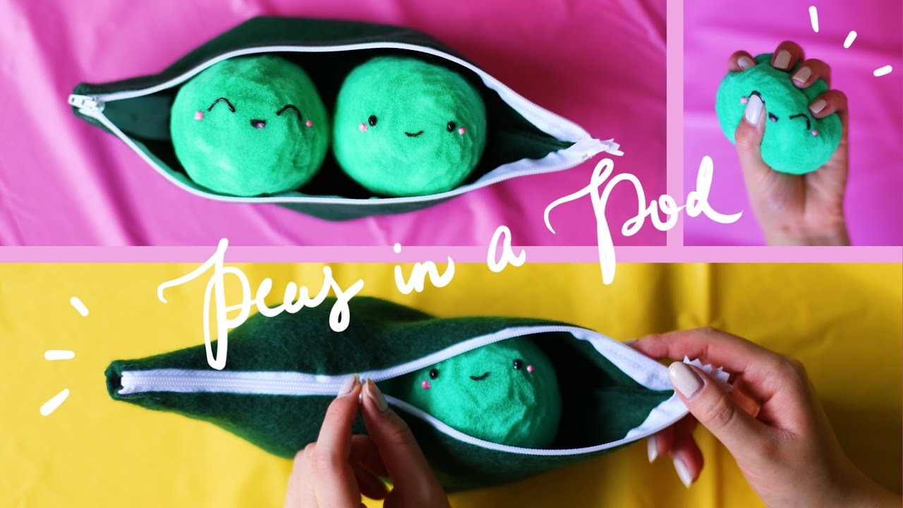 DIY Peas in a Pod Squishy Pouch (no-sew!) 💚