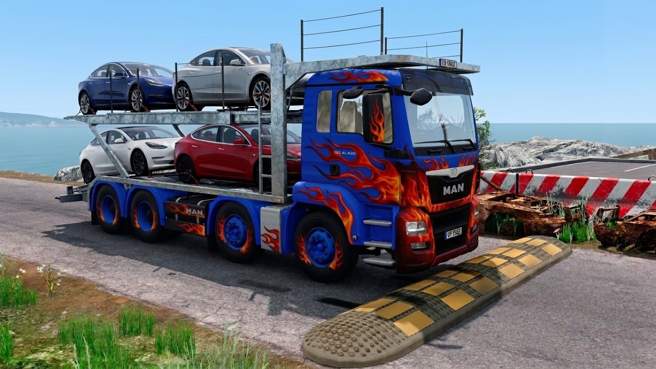 Truck vs Speedbumps | BeamNG Drive  #shortvideo #beamngdrive #shorts #india #truck #speedbump