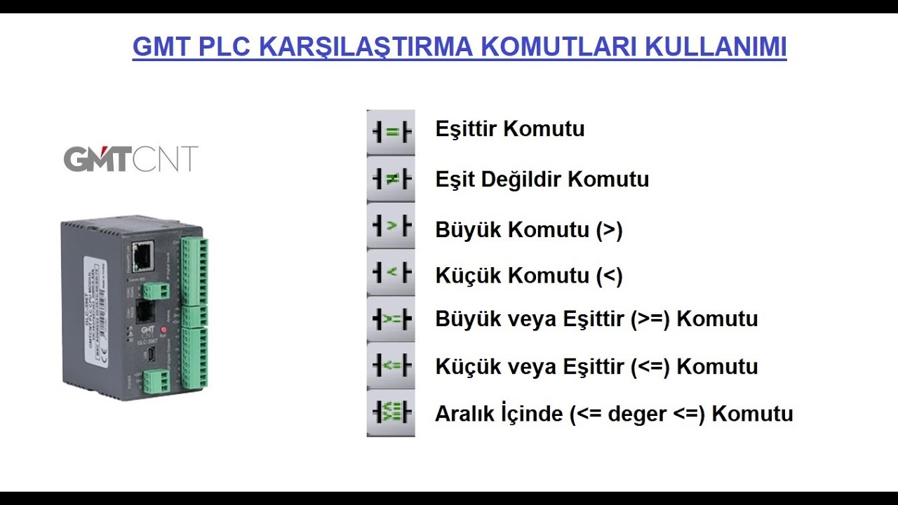 10- GMT PLC Karşılaştırma Komutlarının Kullanımı #gmtplc #yerliplc #plcprogramlama #yerliplc