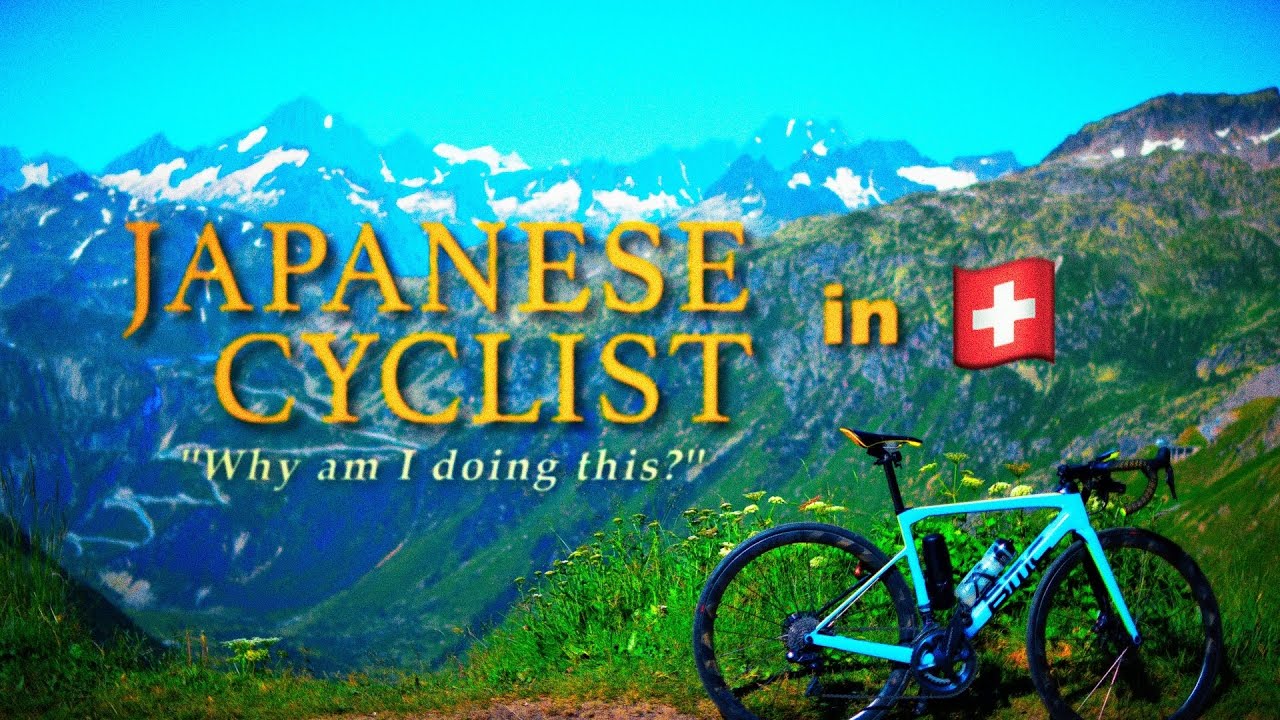 A Japanese Cyclist Climbing Furka Pass 🇨🇭One of Switzerland’s Most Iconic Climbs