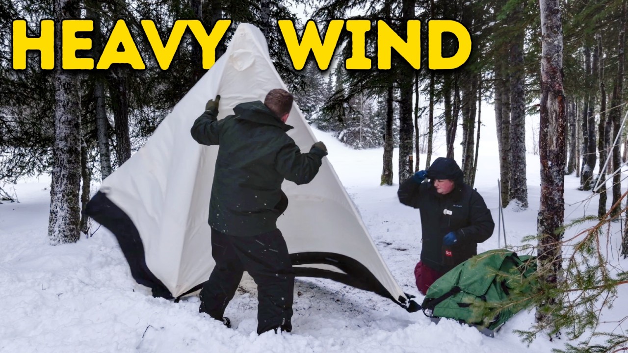 Camping in a Windy Snowstorm