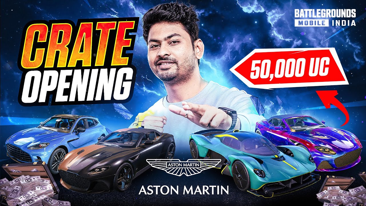 🏎 ASTON MARTIN CRATE OPENING IN 50,000 UC | BGMI LIVE WITH HYDRA DYNAMO🐉