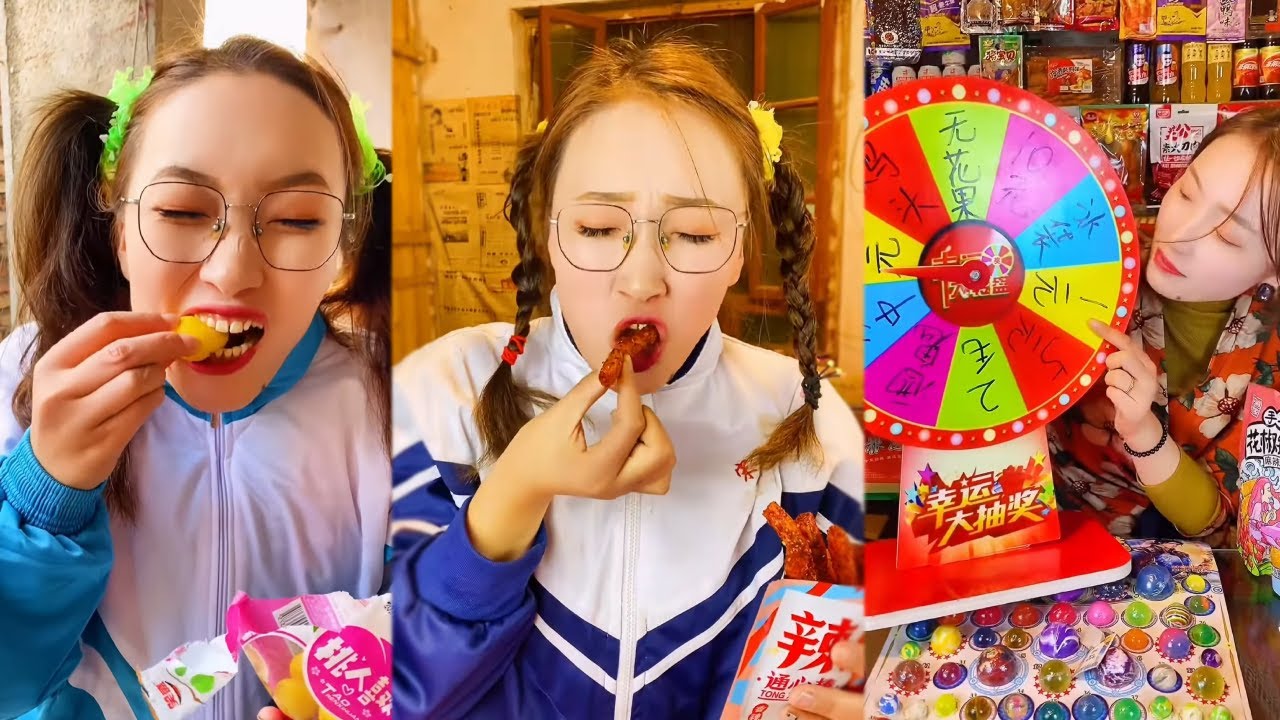 還記得童年的小賣舖嗎？二妮挑戰連吃三根爆辣通心棒，結果受不了要冰袋解辣還不給錢！ #童年回憶#洞洞樂#童年時光機#小賣部#爆辣