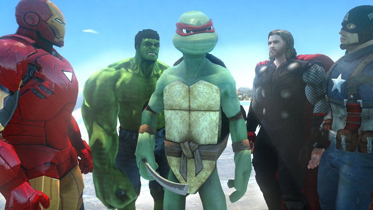 Raphael vs AVENGERS (Teenage Mutant Ninja Turtles) - EPIC BATTLE