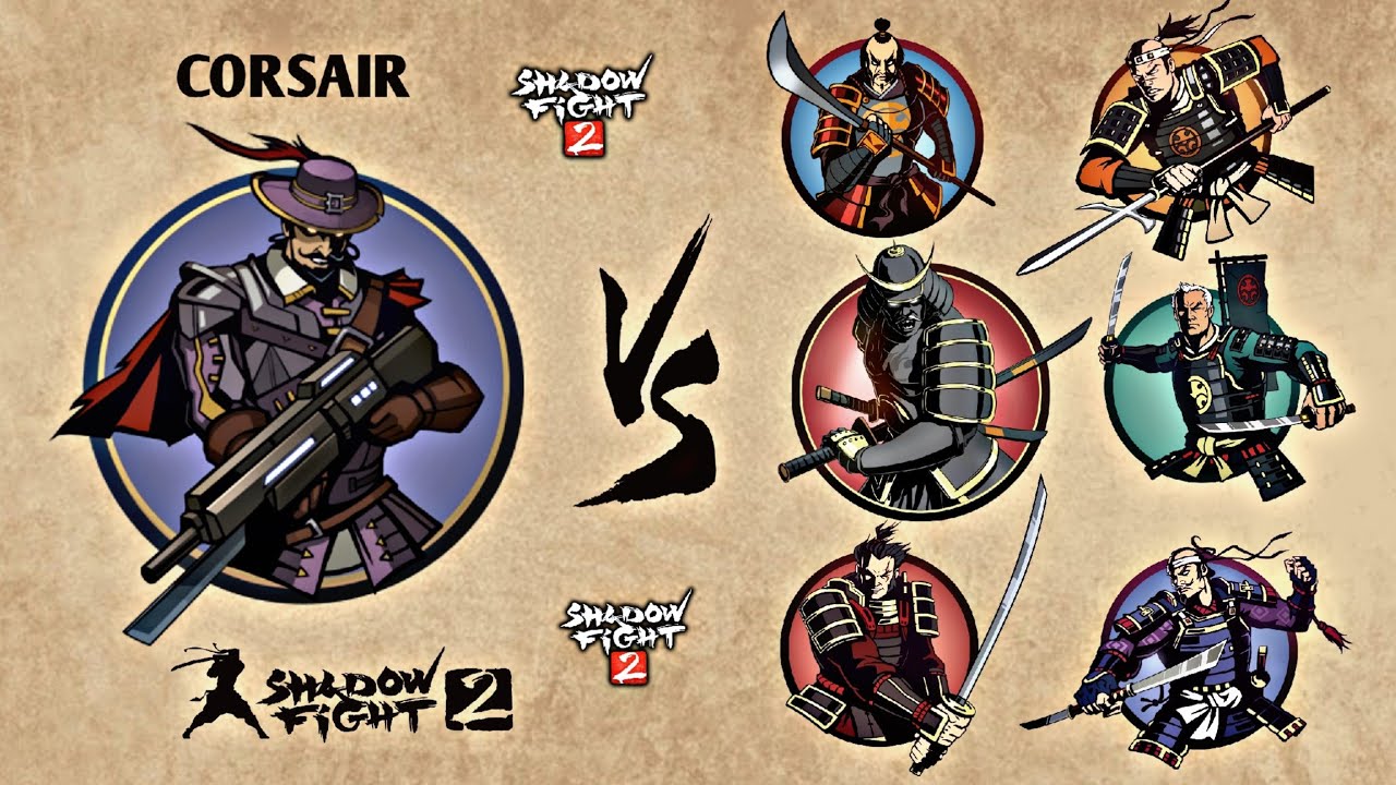 Shadow Fight 2 | Corsair vs Shogun and Bodyguards