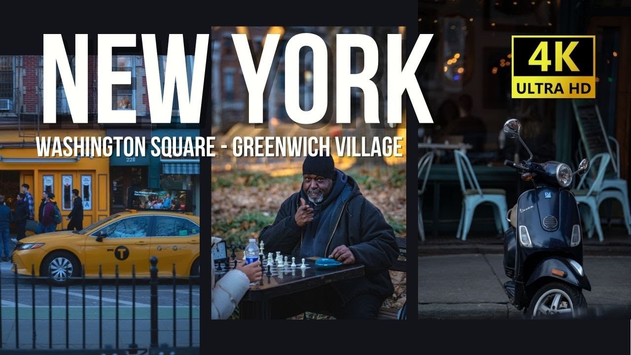 ⁴ᴷ Greenwich Village area Manhattan NYC evening walking tour (FRIENDS apartment, SATC Carrie house)