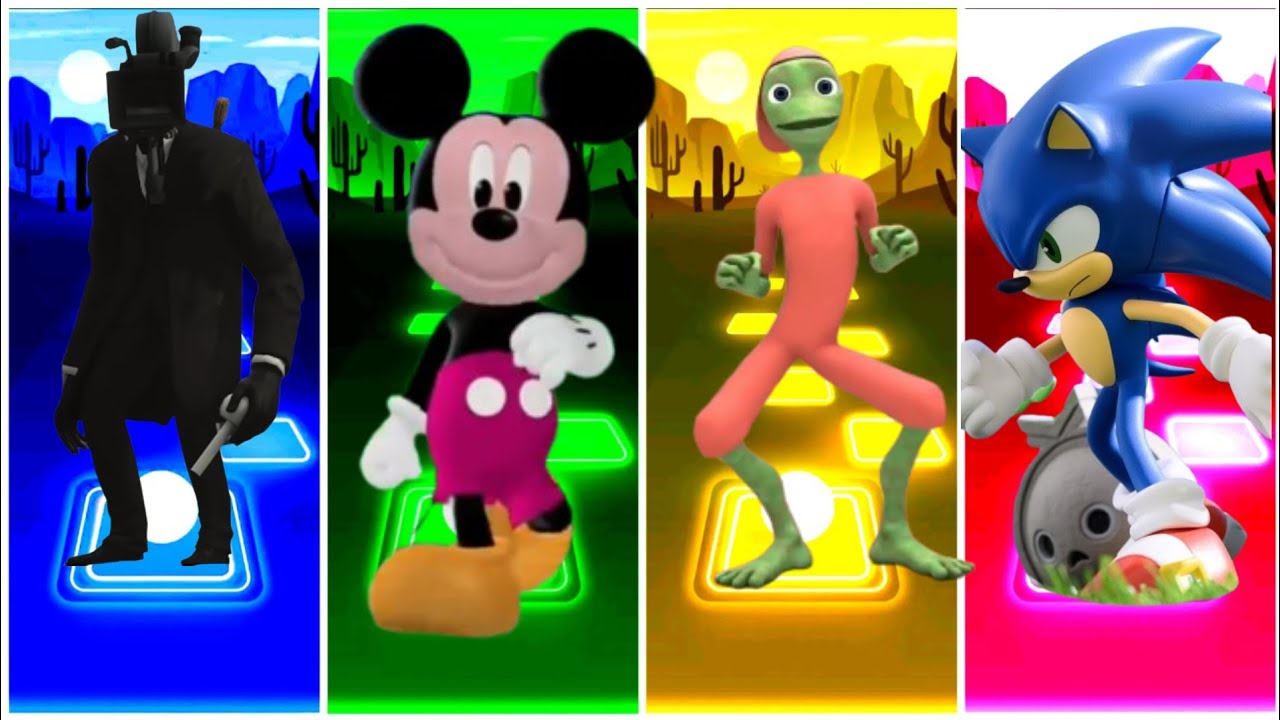 Skibidi toilet 🆚 Mickey 🆚 Dametucosita 🆚 sonik tiles hop edm rush game tiles hop 🙏🏻🙏🏻❣️💖
