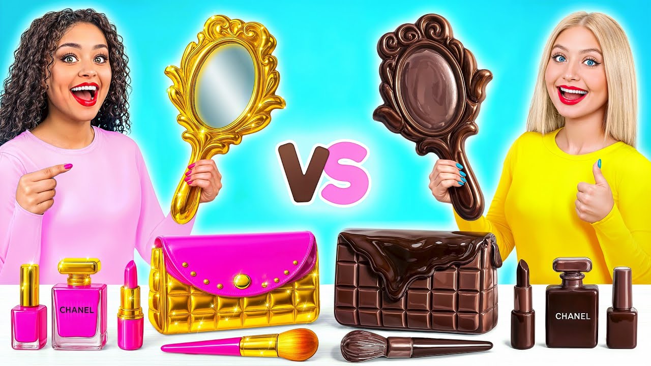 Desaf&iacute;o De Comida Real vs De Comida Chocolate | Divertida Batalla de Cocina Multi DO Challenge