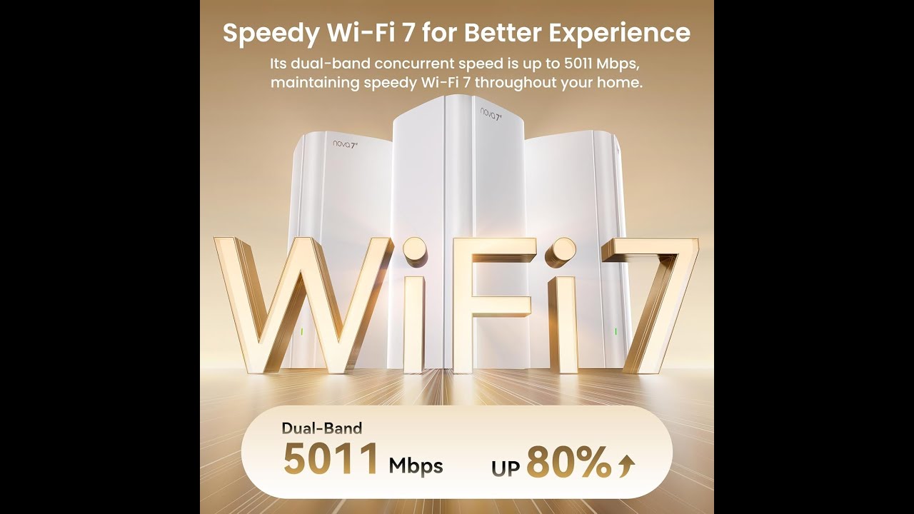 Система Mesh WiFi Tenda BE5100 WiFi 7, двухдиапазонная, обеспечивает покрытие всего дома.
