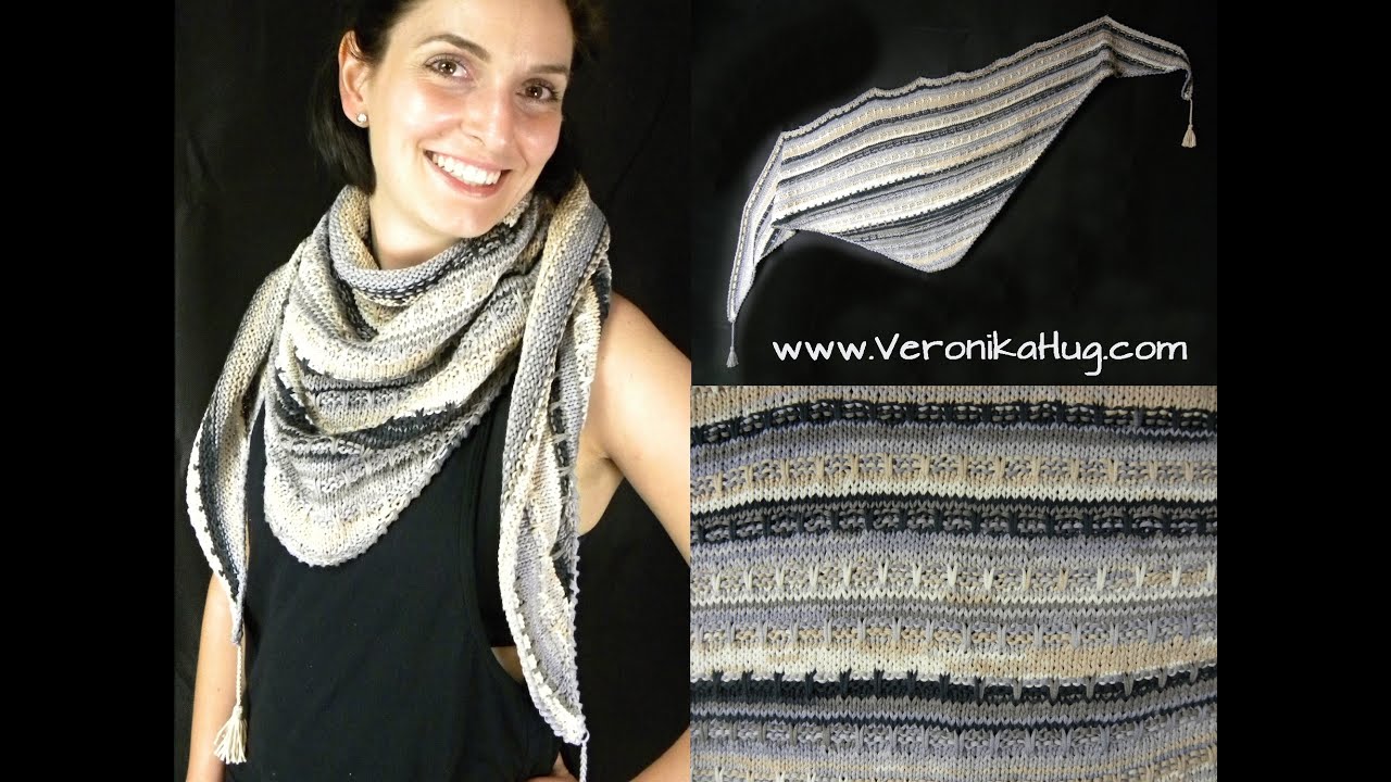 Stricken - Tuch KALIBA - Dreieckstuch flach - Woolly Hugs BANDY Veronika Hug