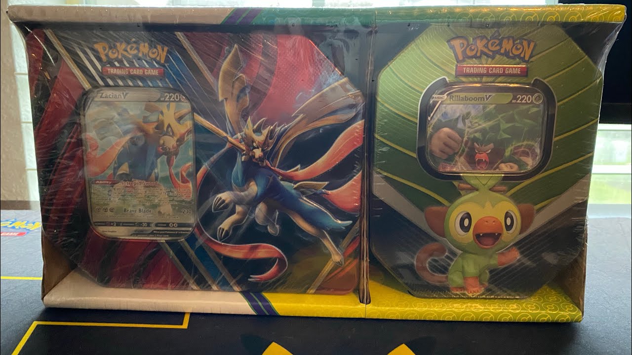 Opening Pok&eacute;mon TCG Sam&rsquo;s Club Exclusive Tin 2 Pack - Zacian & Grookey! Let&rsquo;s see what&rsquo;s inside!!!
