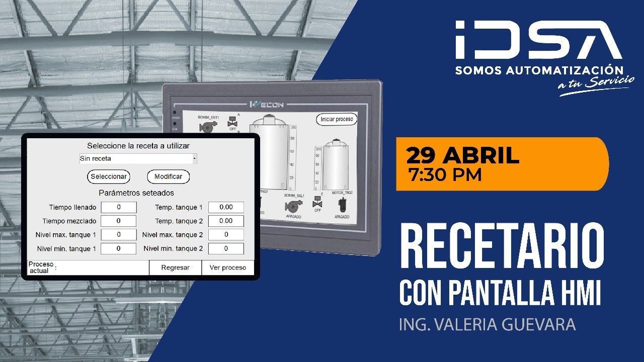WEBINAR: Recetario con Pantalla HMI / Automatización