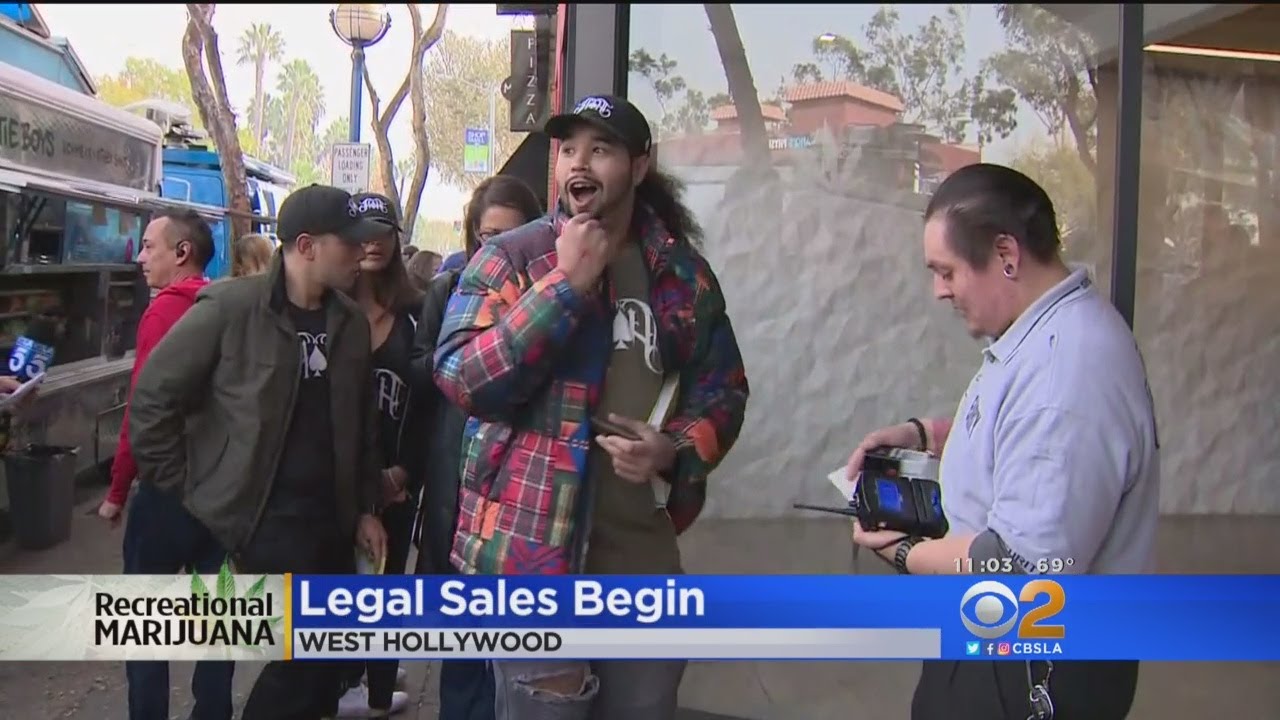 West Hollywood Pot Shop Draws Steady Line On First Day Of Legal Recreational Sales
