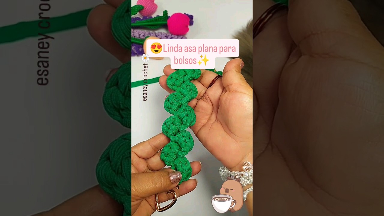😍Woow!! Linda ASA PLANA Para BOLSOS 👜#esaney #asa #crochet #diy #ideastejer