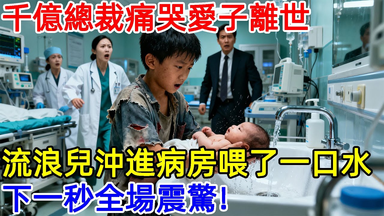 千億總裁痛哭愛子離世，流浪兒沖進病房喂了一口水，下一秒全場震驚！#故事頻道 #故事分享 #情感#臺灣#情感故事#幸福人生