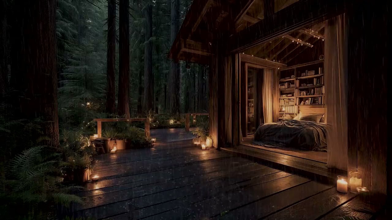 Fall Asleep to Gentle Forest Rain 🌲| Calming Night Rain for Deep Sleep and Relaxation