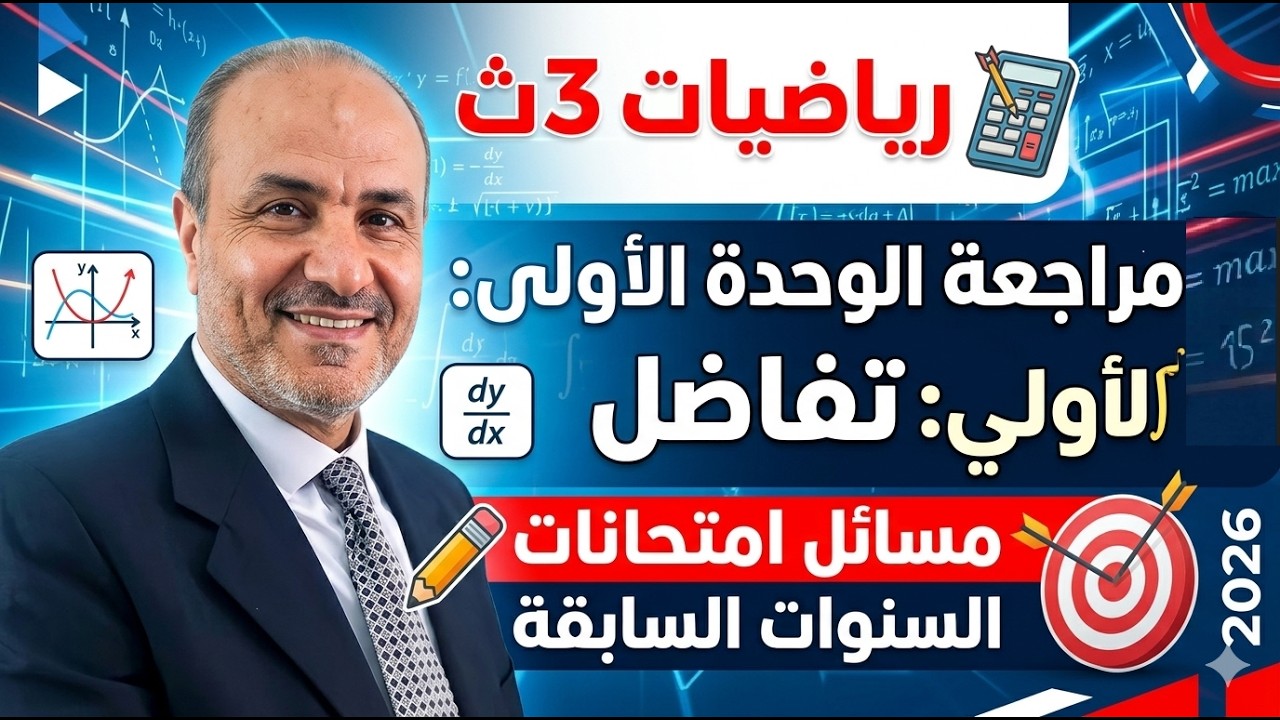 مراجعة أشتقاق الوحدة الأولى تفاضل 2026
