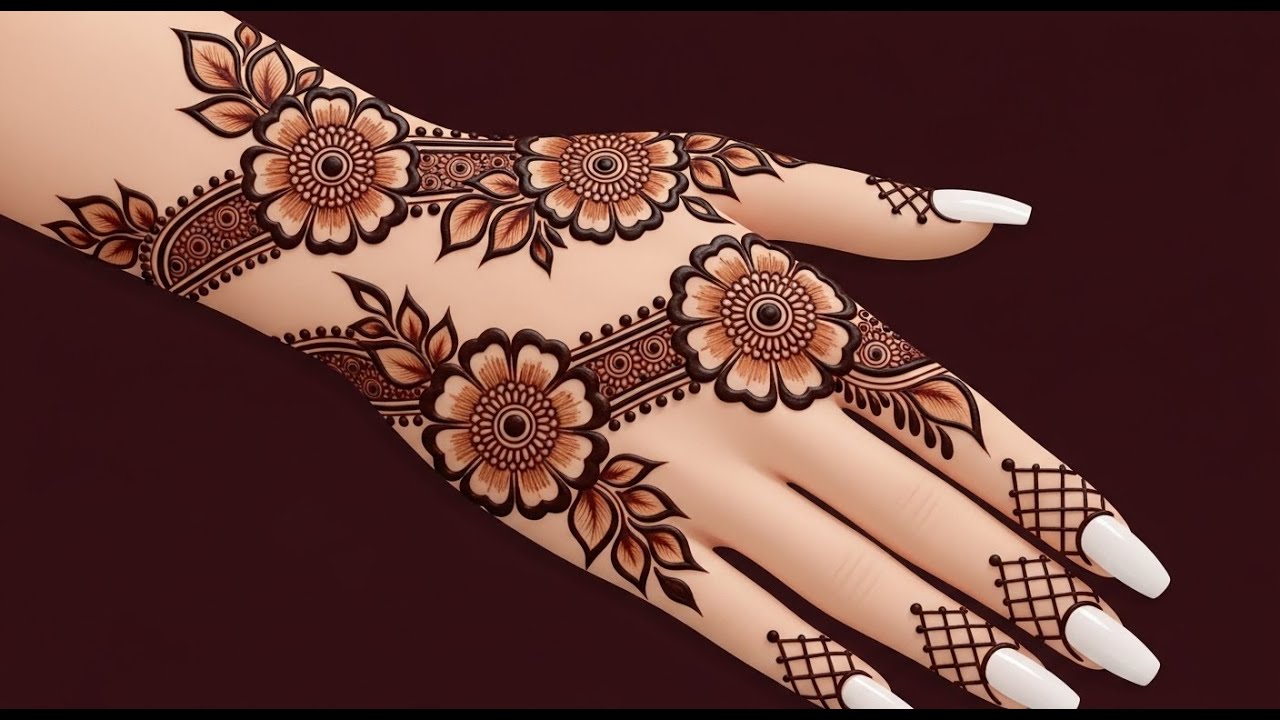 aesthetic mehndi design | aesthetic mehndi design back hand #mehndi #aestheticmehndidesign