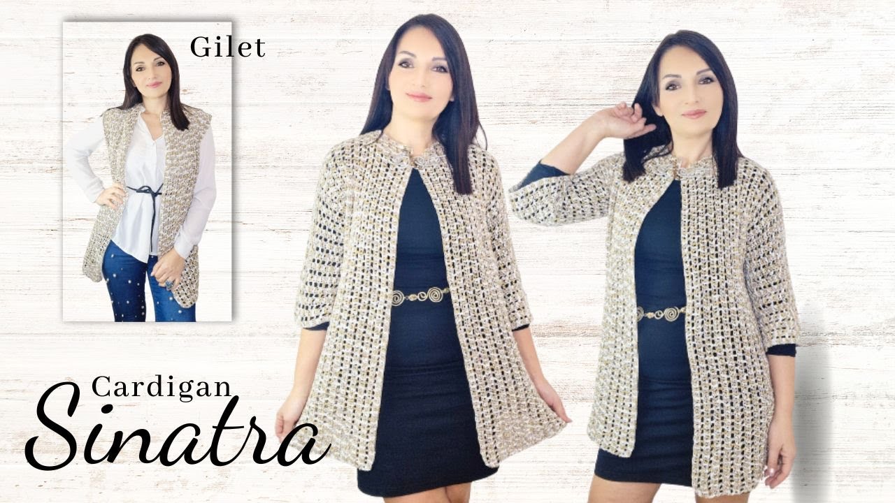 TUTORIAL; cardigan Sinatra uncinetto