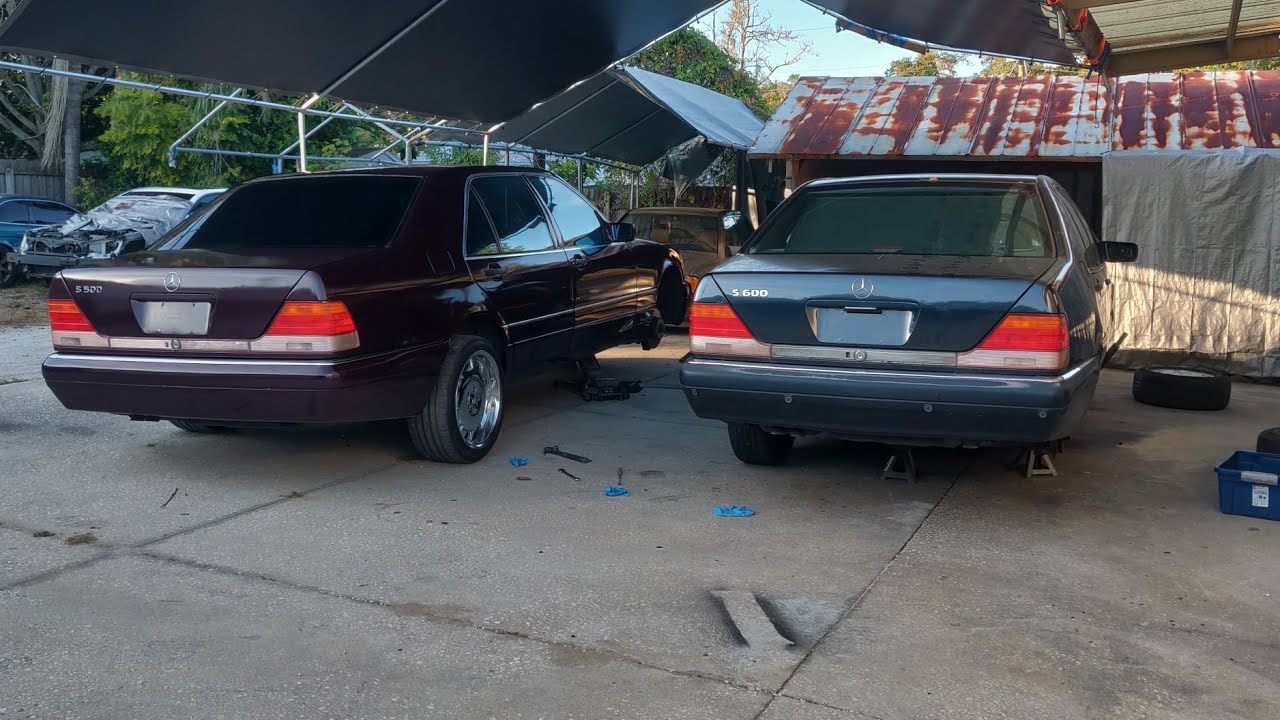 Замена тормозных дисков и колодок Mercedes W140 1995 s500 и 600