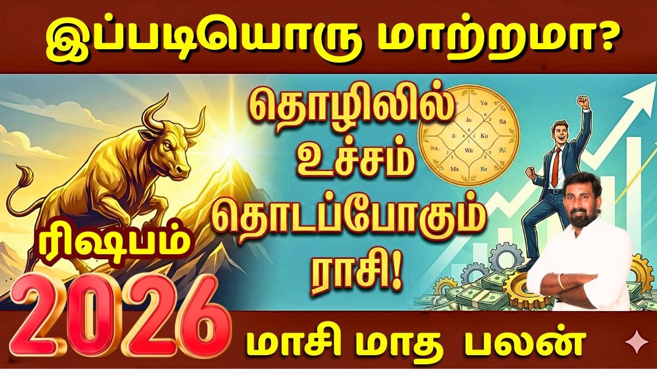 ரிஷபம்: இப்படியொரு மாற்றமா? தொழிலில் உச்சம் தொடப்போகும் ராசி! - 2026 மாசி பலன்  #AstrologyTamil