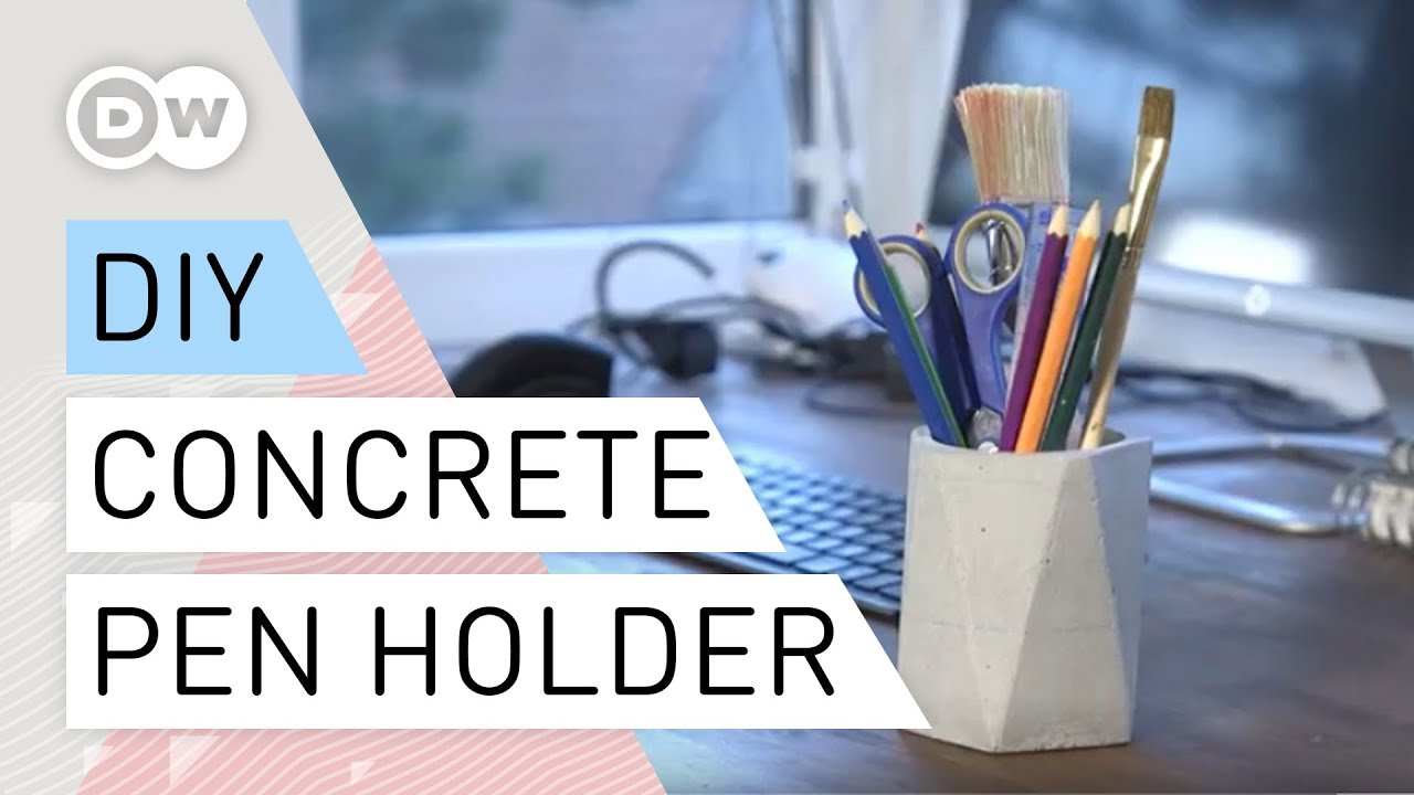 Concrete Pen Holder | DIY Tutorial quick and easy | Concrete Decorating Ideas - Concrete DIY