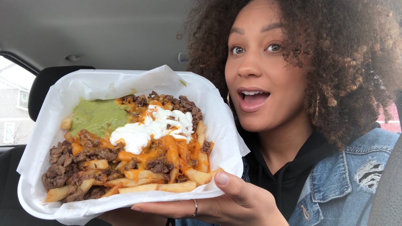 FRYDAY carne asada fries MUKBANG(eating show)
