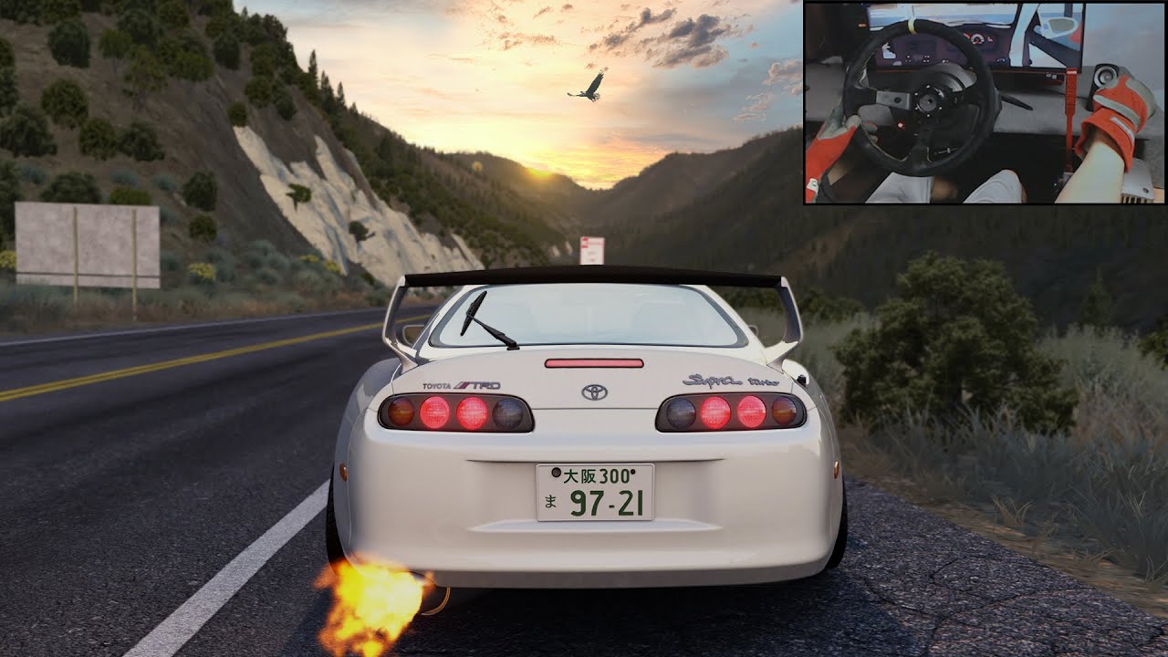 Toyota Supra - LA Canyon Cruise + TRAFFIC | 2jz Sound Mod | Assetto Corsa