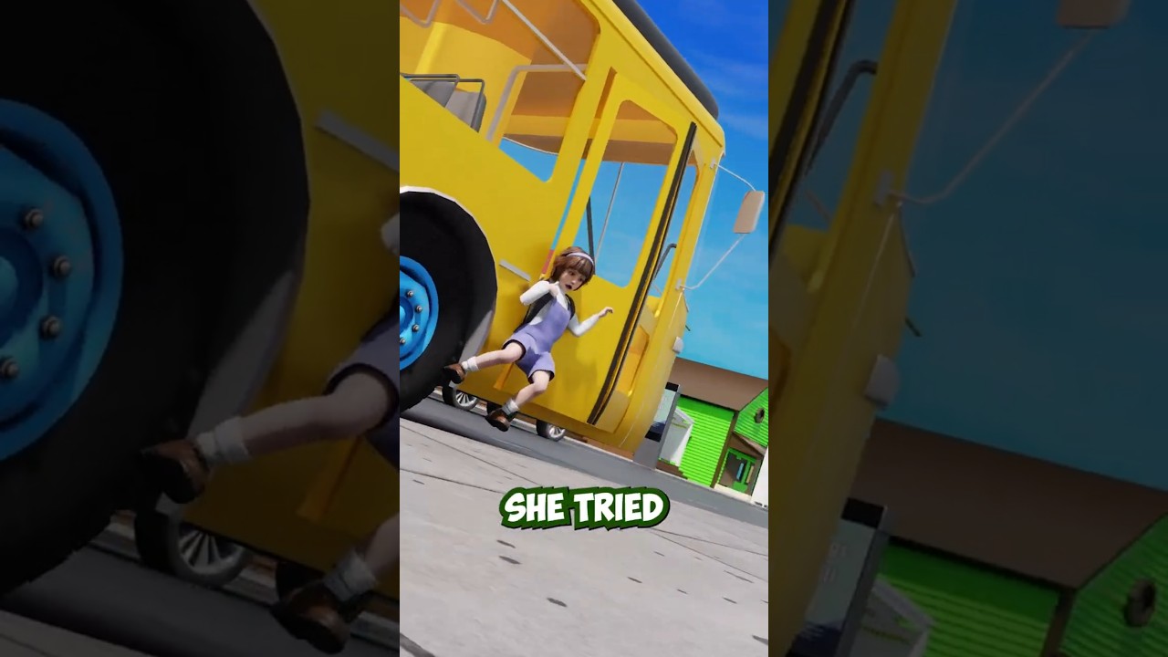 😱Эту маленькую девочку тащил школьный автобус🚌