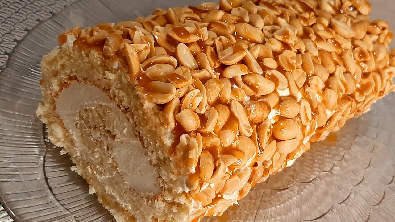 Бисквитный Рулет с Арахисом Масляного крема ВКУСНО И ВЫГОДНО|Энг Маззали Осон камхарж Рулет