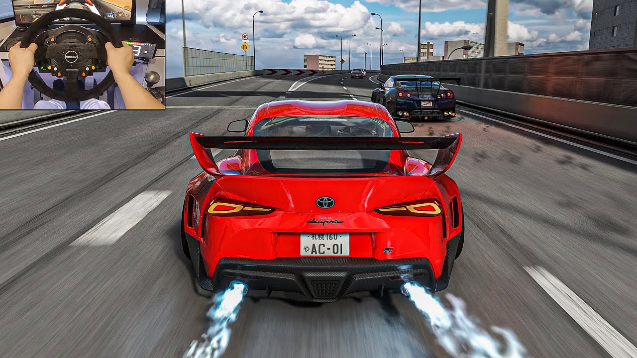 840HP Toyota Supra MK5 & 800HP Nissan GT-R R35 Convoy - Assetto Corsa | Thrustmaster T300 RS