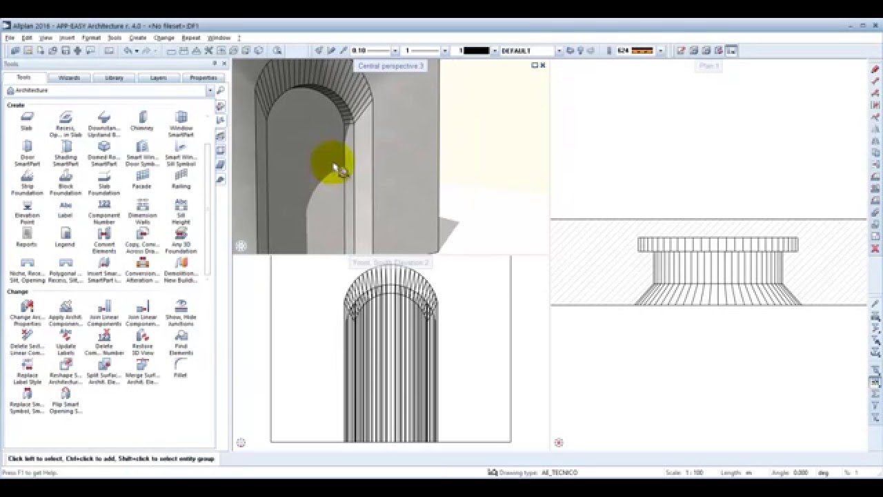 Interazione fra corpo 3D ed elemento di Architettura - Allplan2016