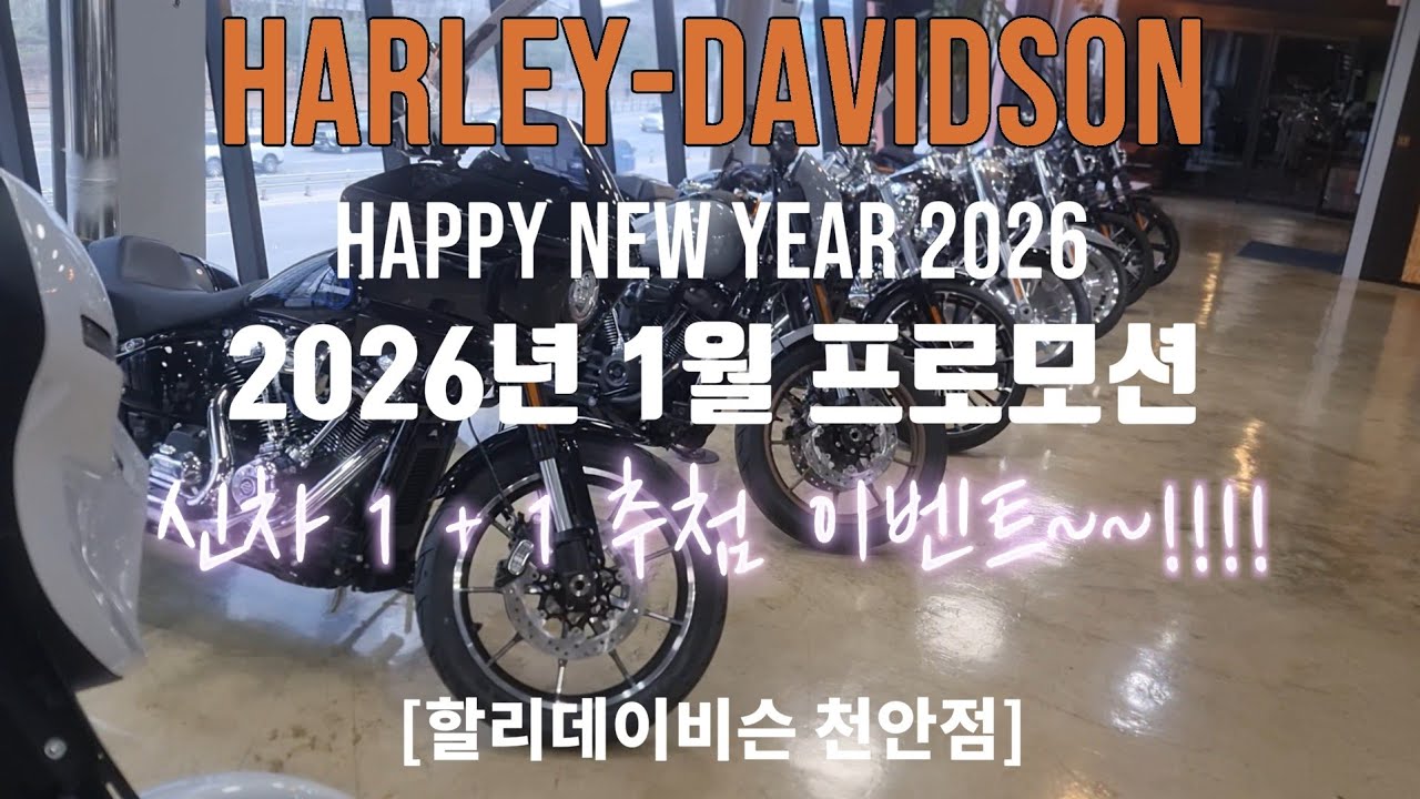할리데이비슨 2026년 1월 프로모션 #신차 1+1 추첨#스트리트밥 1대 더!!!!!#무이자#취등록세 지원#할인