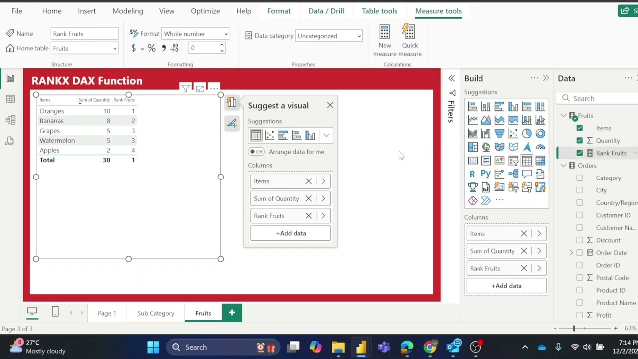 RANKX DAX Function in Power BI | DENSE RANK | SKIP RANK