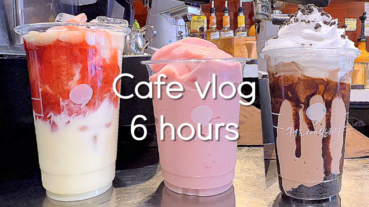 Sub)🥂🏆6시간 카페브이로그 모음 #7 🥂🏆 / 카페 브이로그 6시간 / 6hours cafe vlog / cafe vlog / 커피에반하다 / 음료제조 / ASMR