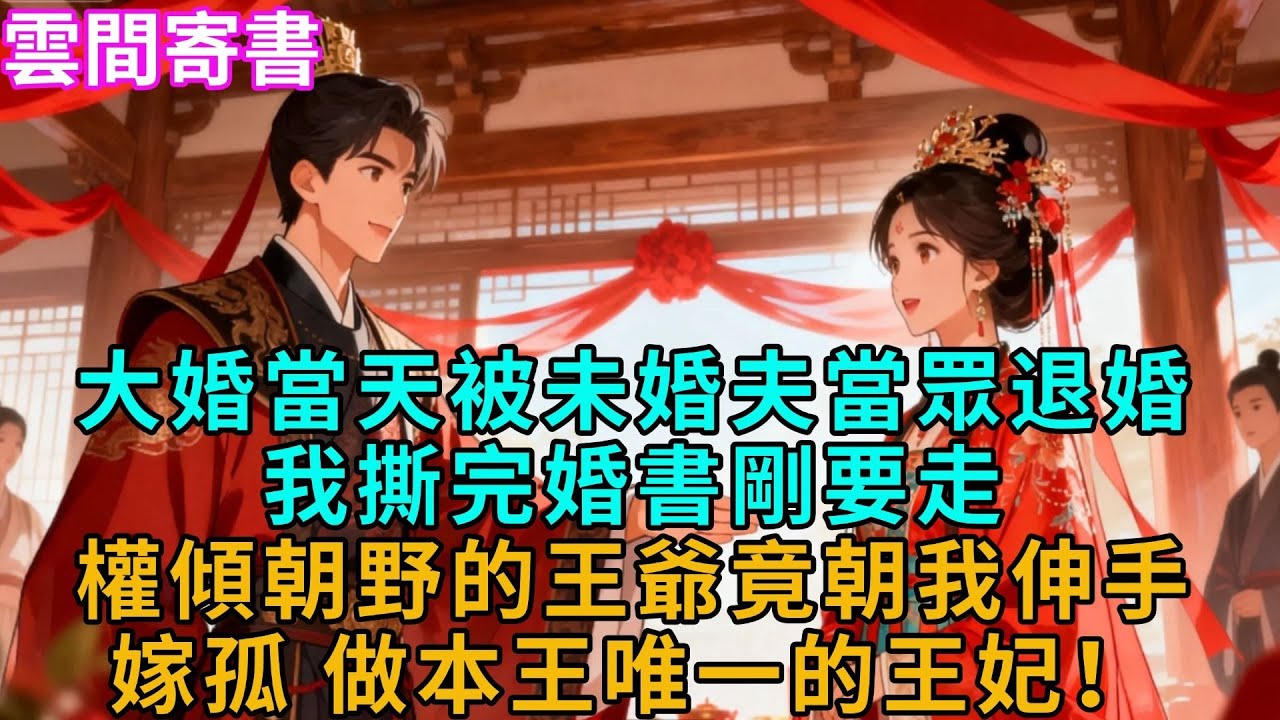 大婚當天被未婚夫當眾退婚，我撕完婚書剛要走，權傾朝野的王爺竟朝我伸手：“嫁孤，做本王唯一的王妃！”#【雲間寄書】#小説#追妻火葬場#愛情#古言小説#逆襲#爽