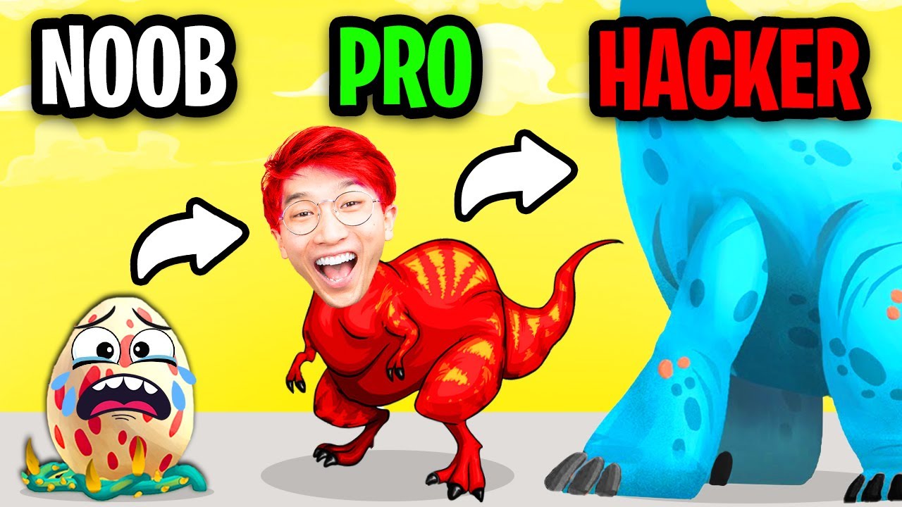 NOOB vs PRO vs HACKER In DINO BASH!? (ALL LEVELS UNLOCKED!)