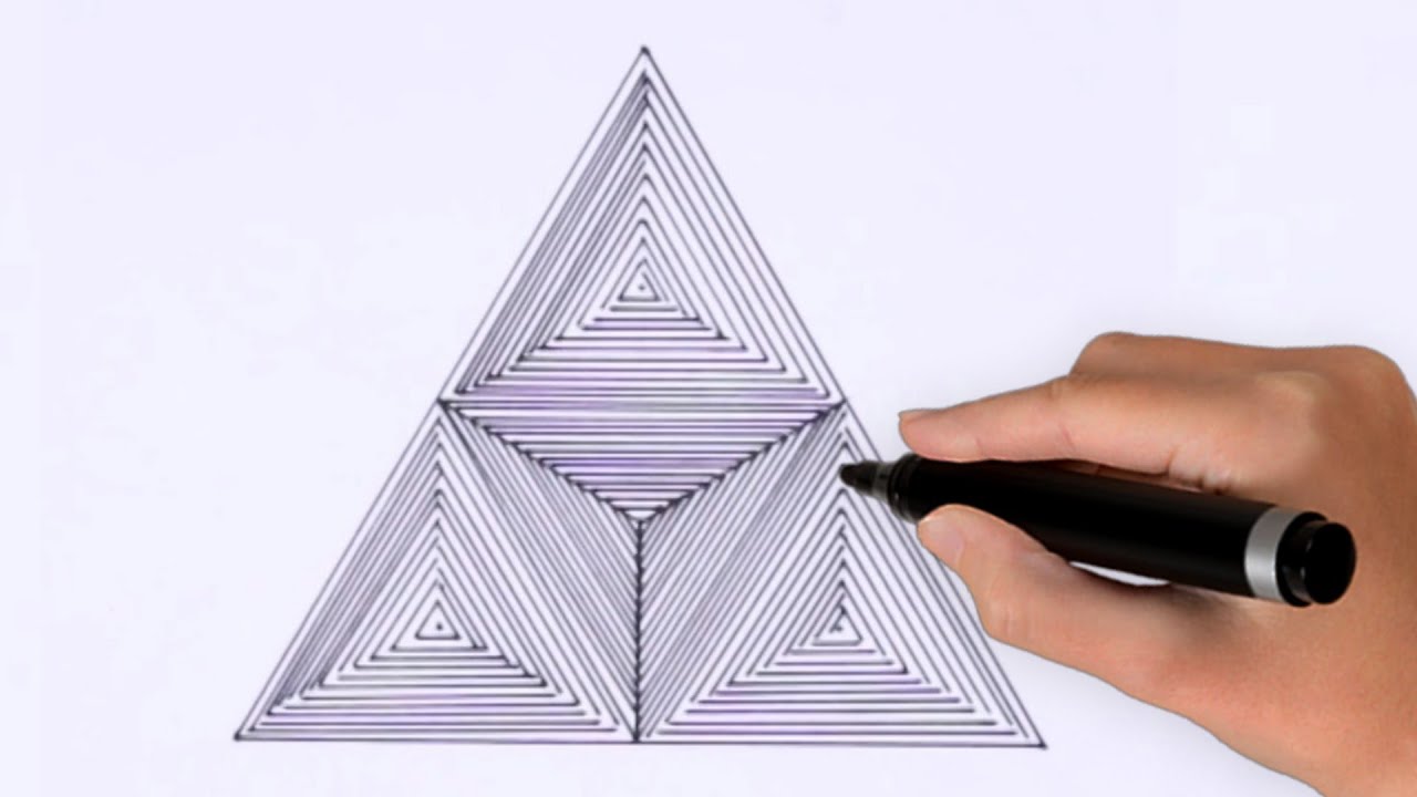 How To Draw Geometric Triangle art ! 3d Drawing Art ! Optical illusion ! Spirograph Tutorial