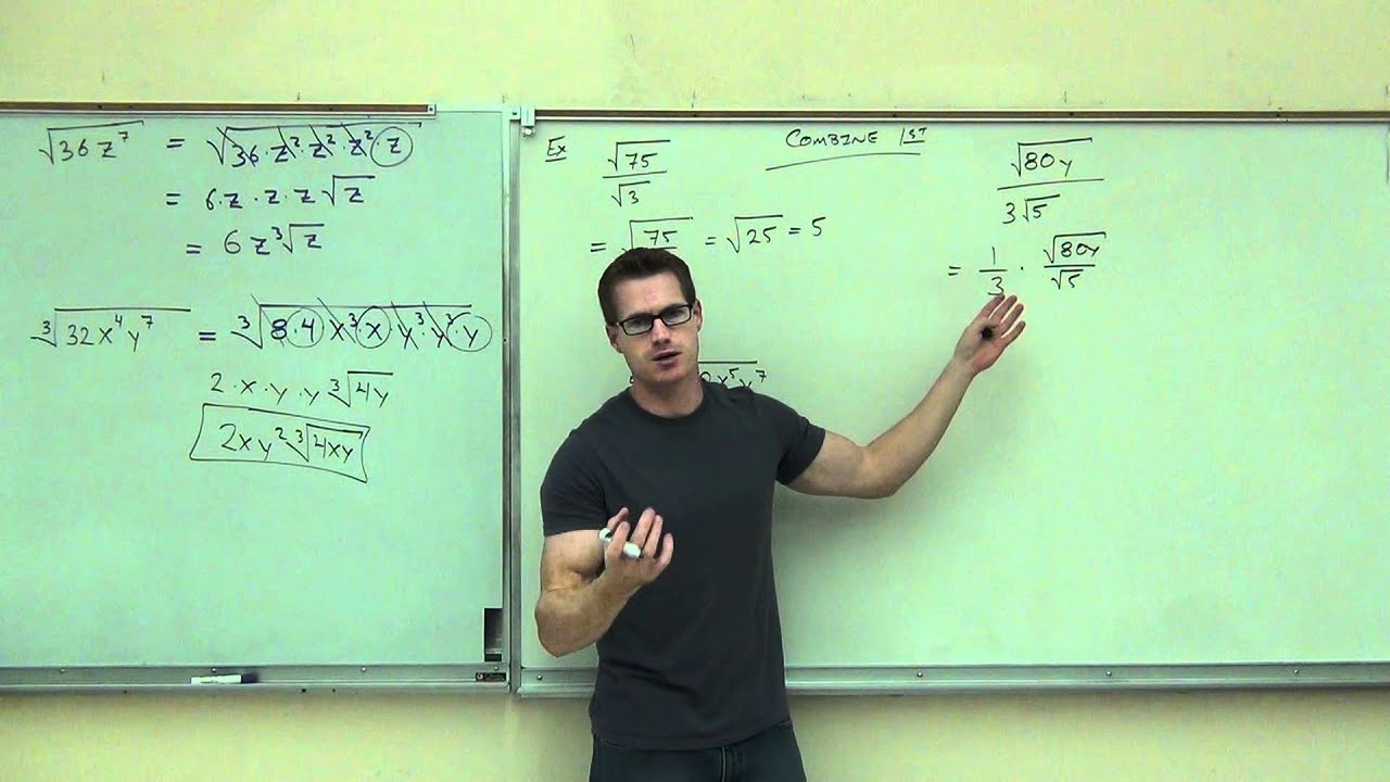 Intermediate Algebra Lecture 10.3:  Simplifying Radical (Roots) Expressions
