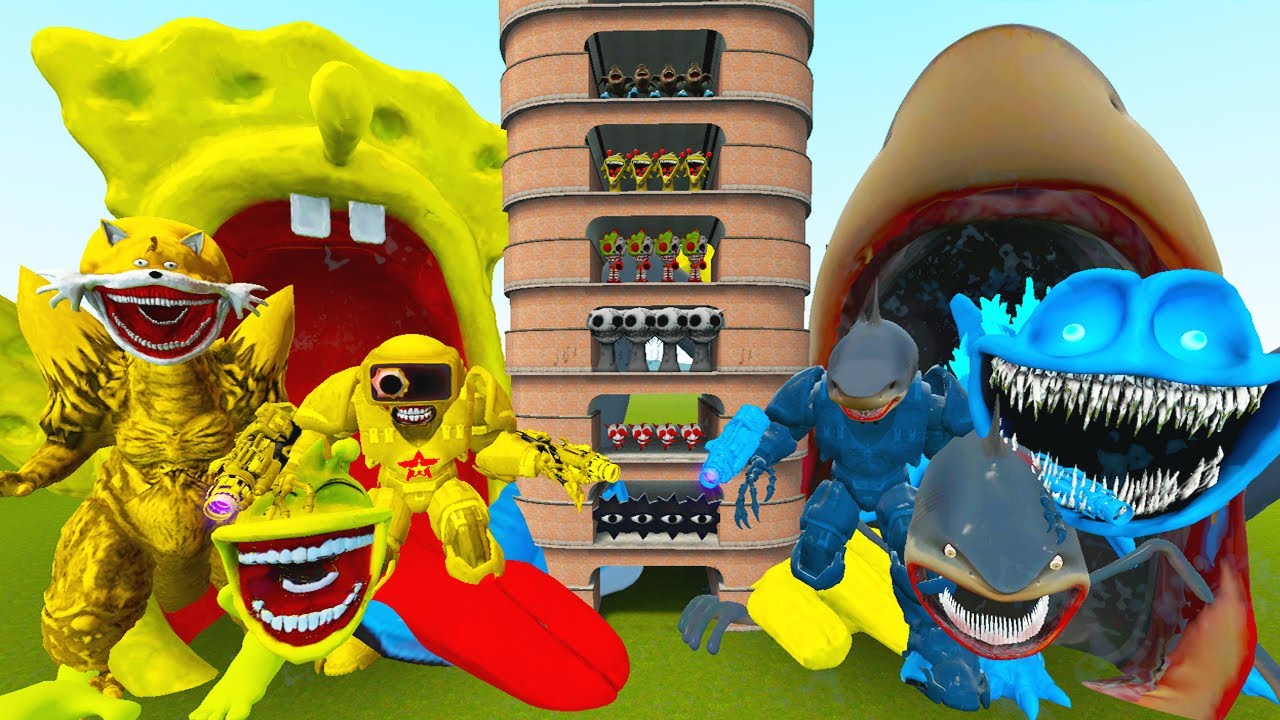 TALLGRASS LITTLE TO BIG ALL YELLOW SPRUNKI VS TRALALERO TRALALA PHASES 1 - 10 FAMILY in Garry's Mod!