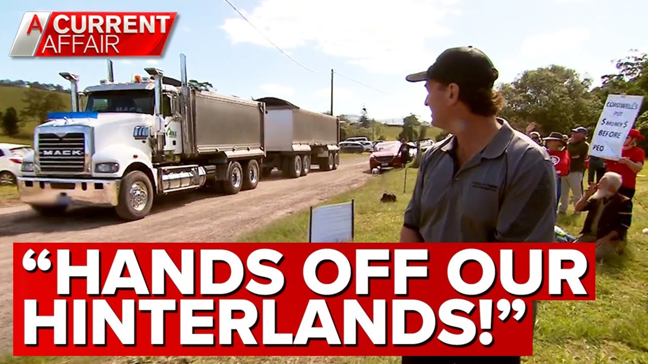 Residents 'fed up' with quarry trucks along one of worst voted roads in Australia | A Current Affair