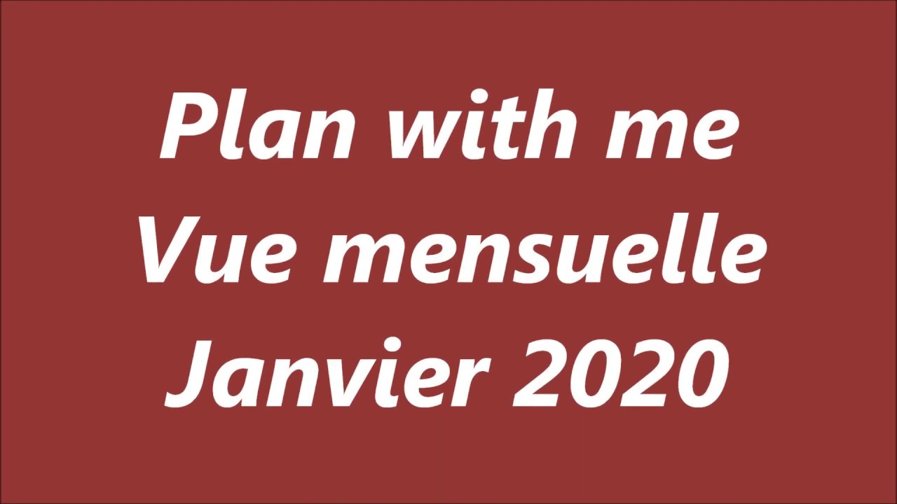 PLAN WITH ME Vue mensuelle Janvier 2020