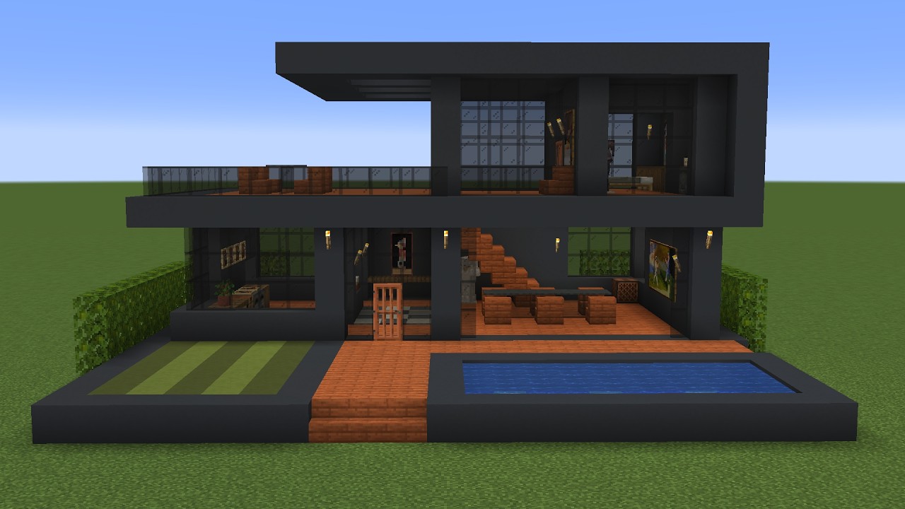 Minecraft - How to build a Black Modern House