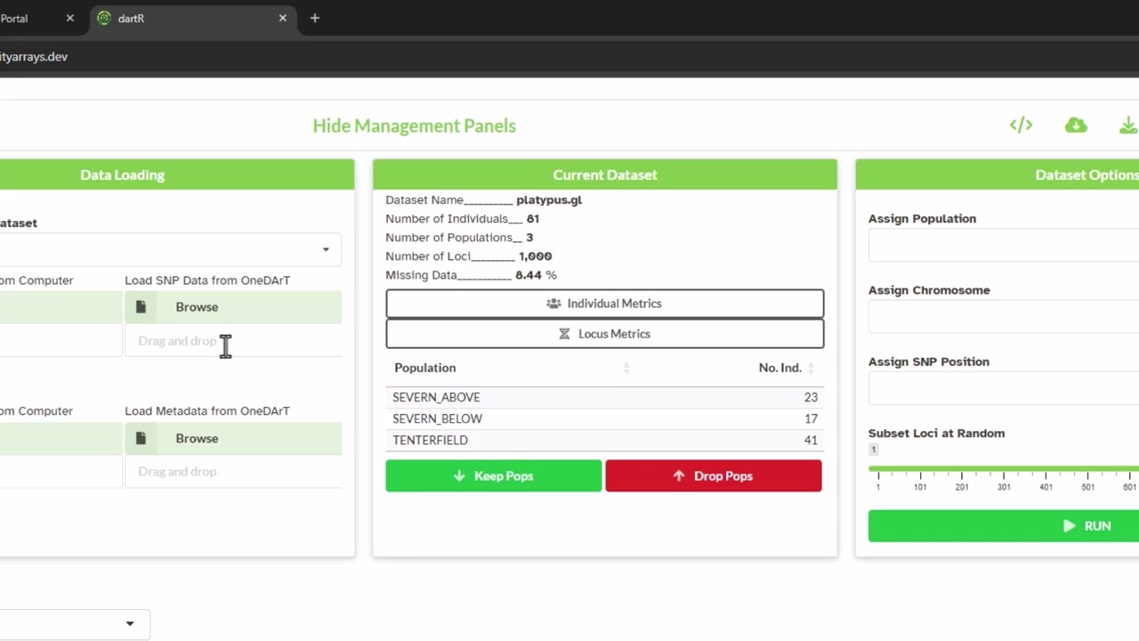 dartR Data Management