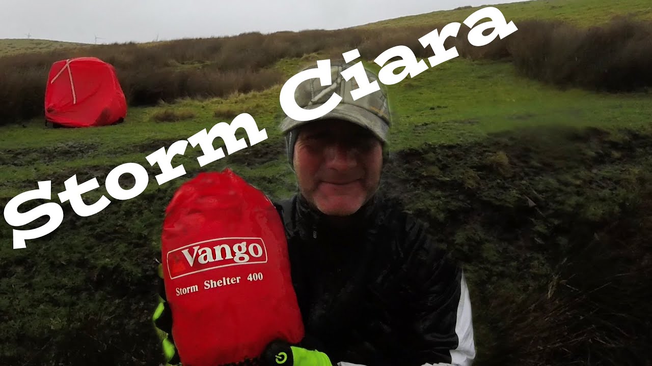 Testing the Vango storm shelter 400 in torrential rain   Storm Ciara